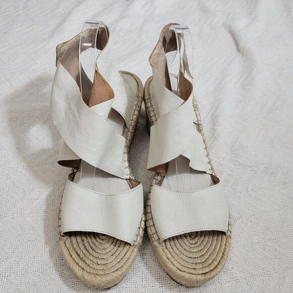 Eileen‎ Fisher Women's Willow Platform Wedge Espadrille Sandals Size 11 Ivory - Picture 4 of 16